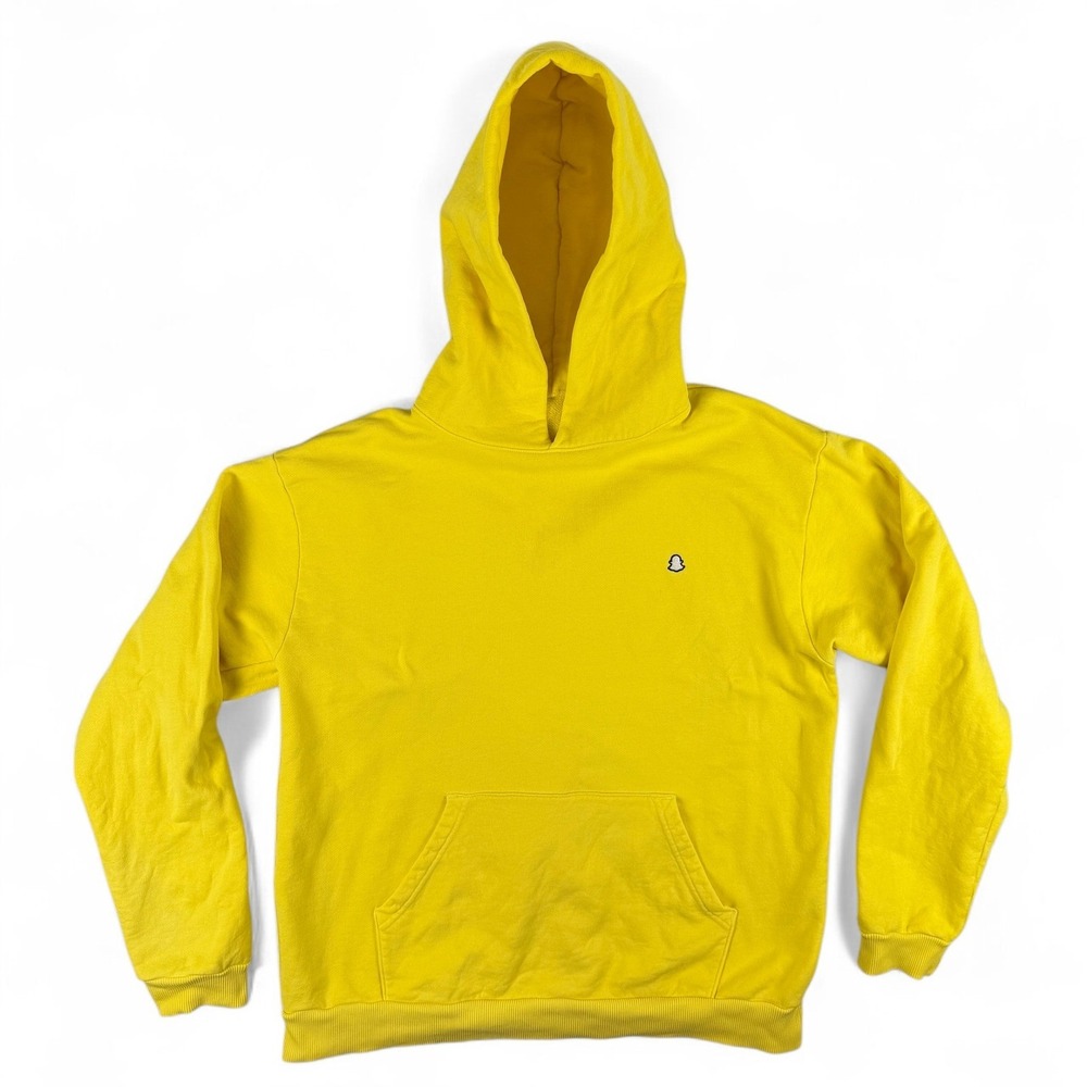 Madhappy Hoodie Mens L Yellow Snapchat Pullover Sweatshirt Embroidered Ghost